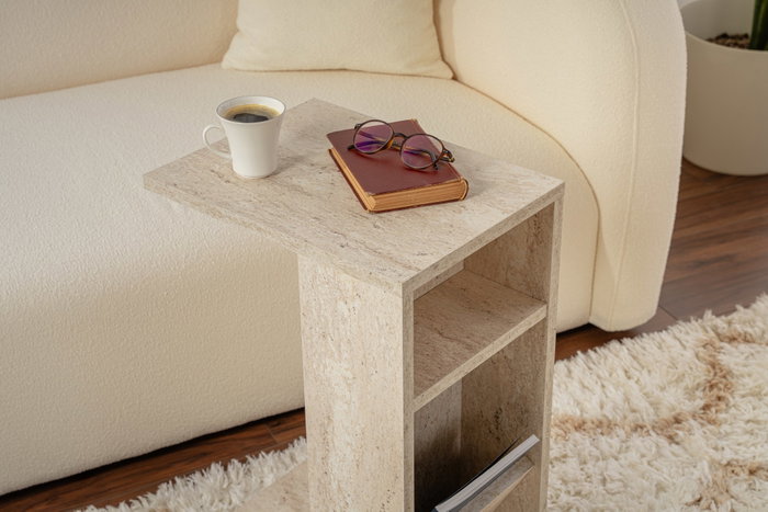 Hanah Home Mesa Auxiliar de Mármol, 30x40x63 cm, Elegante y Sofisticada para el Hogar